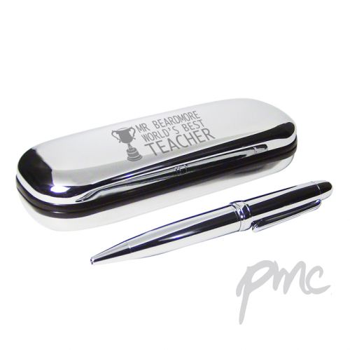 Personalised Teacher Trophy Pen and Box Set