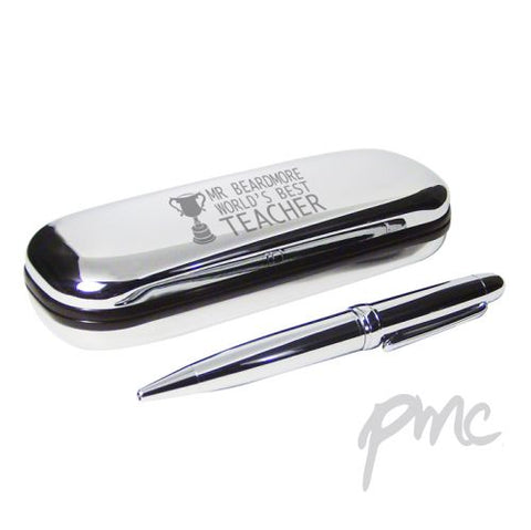 Personalised Teacher Trophy Pen and Box Set