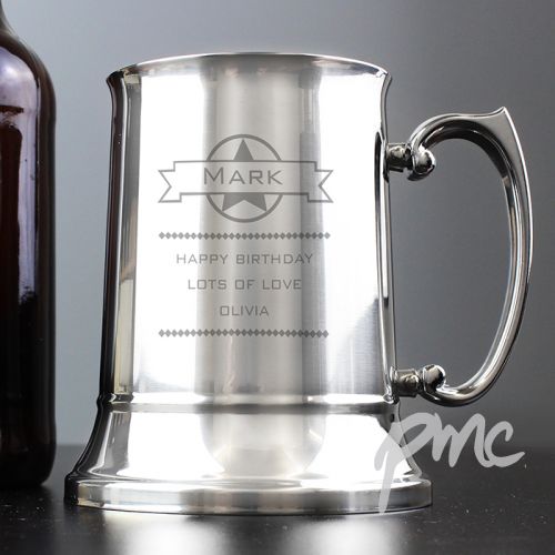 Personalised Diamond Stainless Steel Tankard