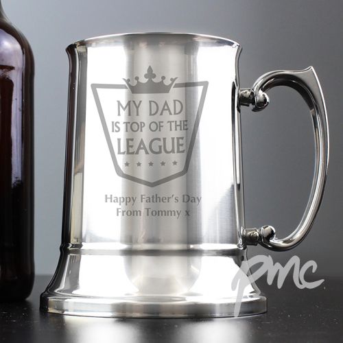 Personalised Top of the League Stainless Steel Tankard
