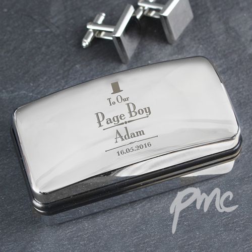 Personalised Decorative Wedding Page Boy Cufflink Box