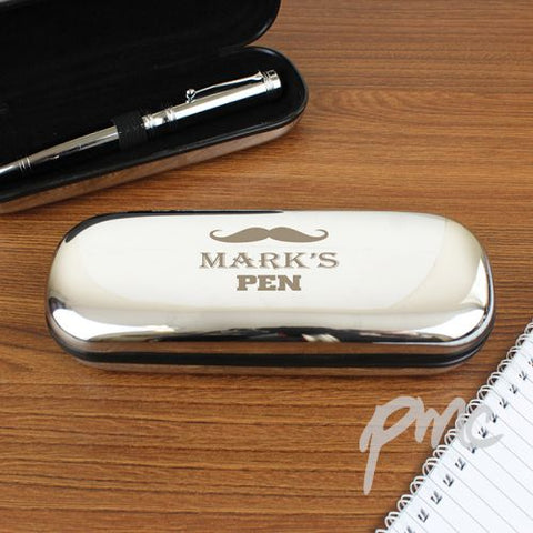 Personalised Moustache Pen and Box Set