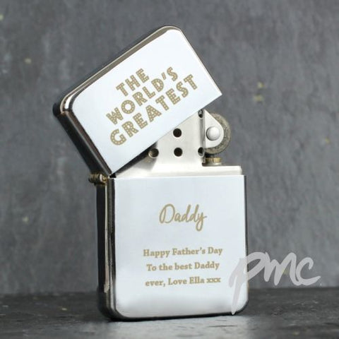 Personalised 'The World's Greatest' Silver Lighter