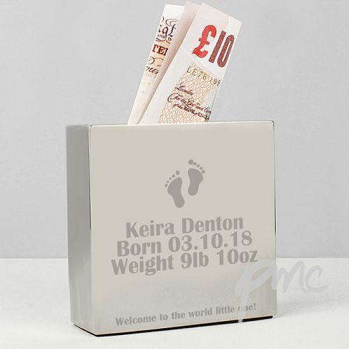 Personalised Footprint Square Money Box