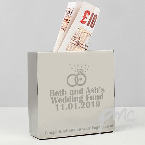 Personalised Rings Square Money Box