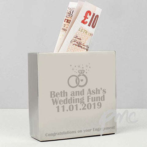Personalised Rings Square Money Box