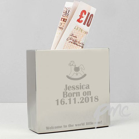 Personalised Rocking Horse Square Money Box