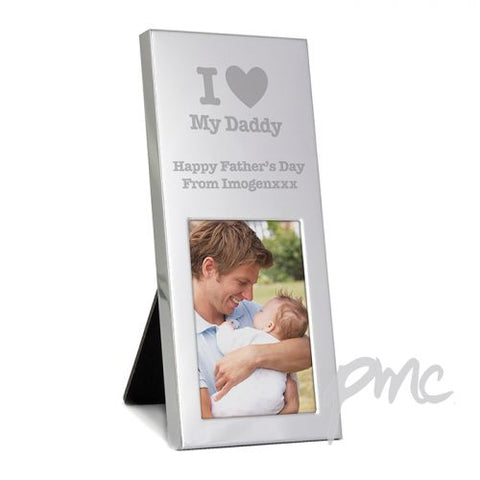 Personalised I Heart Small Silver 2x3 Photo Frame