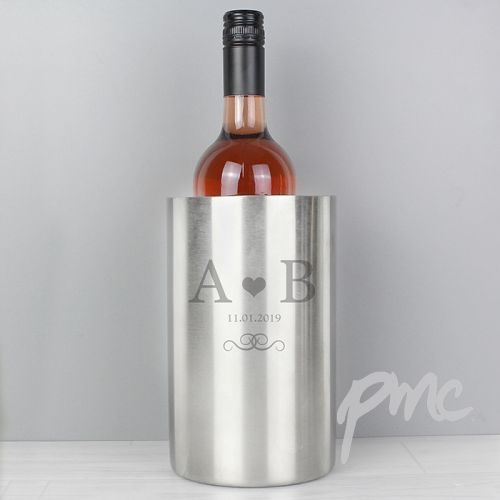 Personalised Monogram Stainless Steel Wine Cooler