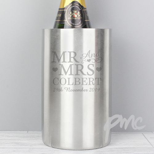 Personalised Mr & Mrs Wine Cooler