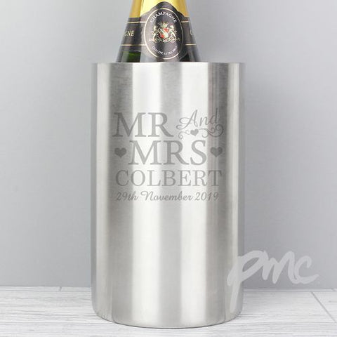 Personalised Mr & Mrs Wine Cooler