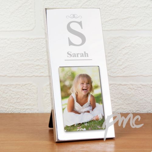 Personalised Small Silver Initial 2x3 Photo Frame