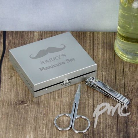Personalised Moustache Manicure Set