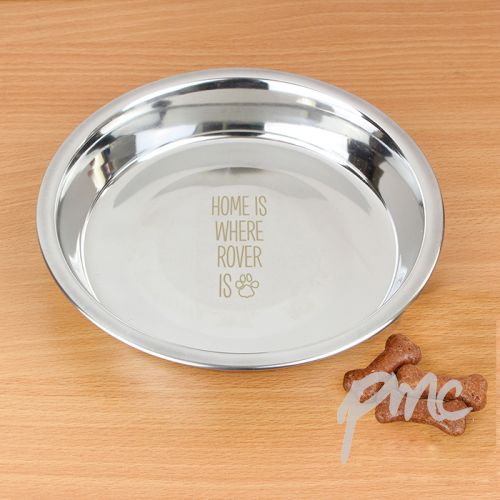 Personalised Home Is Where...Engraved Dog Bowl