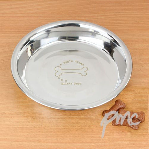 Personalised A Dogs Dream Engraved Dog Bowl