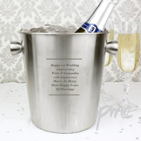 Personalised Any Message Stainless Steel Ice Bucket