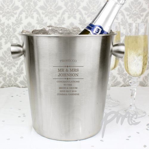Personalised Diamond Stainless Steel Ice Bucket