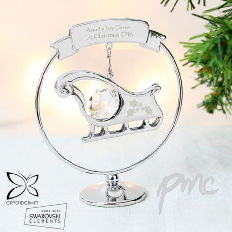 Personalised Crystocraft Sleigh Ornament