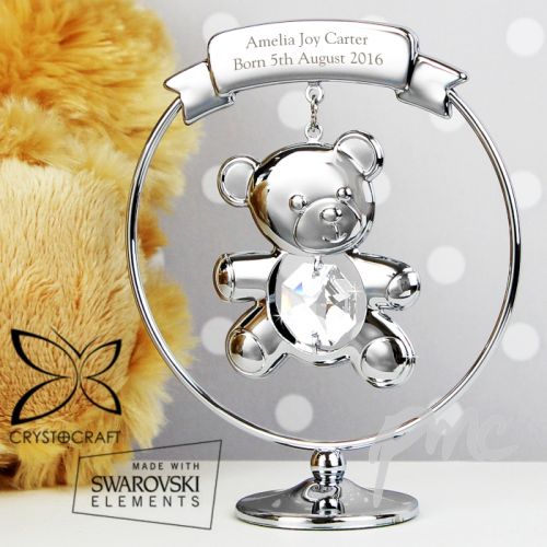 Personalised Crystocraft Teddy Bear Ornament