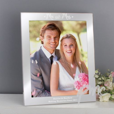 Personalised Mr & Mrs Silver 8x10 Photo Frame