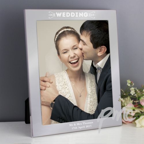 Personalised Our Wedding Day Silver 8x10 Photo Frame