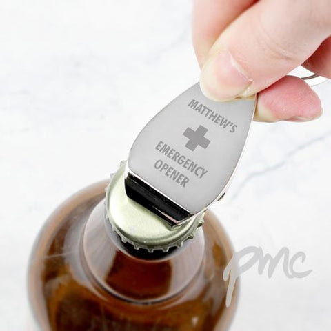Personalised Emergency Bottle Opener Keyring