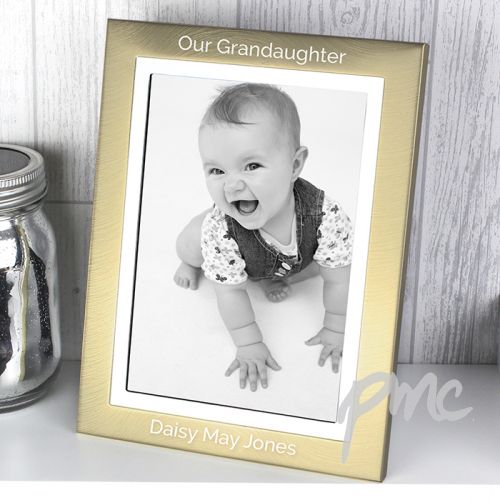 Personalised Classic Gold and Silver Brushed 5x7 Photo Frame