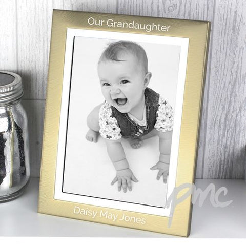 Personalised Classic Gold and Silver Brushed 5x7 Photo Frame