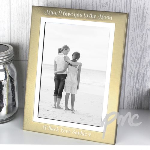 Personalised Scripted Gold and Silver Brushed 5x7 Photo Frame
