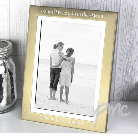 Personalised Scripted Gold and Silver Brushed 5x7 Photo Frame