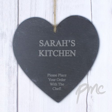 Personalised Large Engraved Slate Heart
