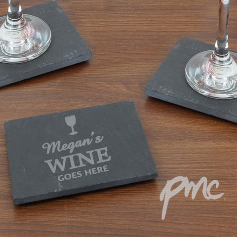 Personalised Wine Goes Here... Single Slate Coaster