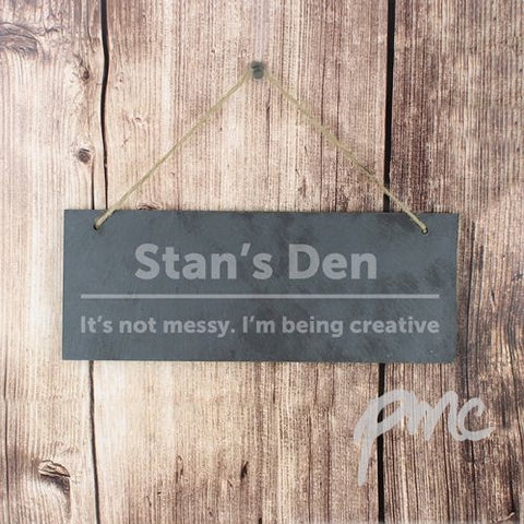 Personalised Bold Design Hanging Slate Plaque