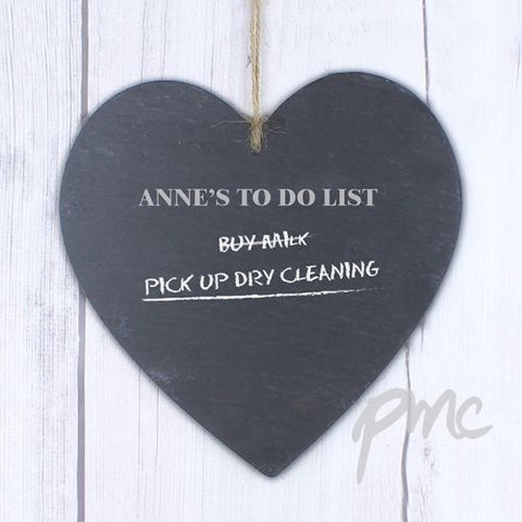 Personalised Chalk Board Large Heart Slate