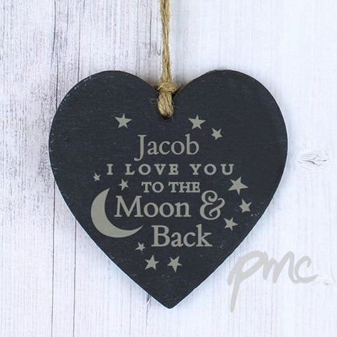 Personalised To the Moon and Back... Slate Heart
