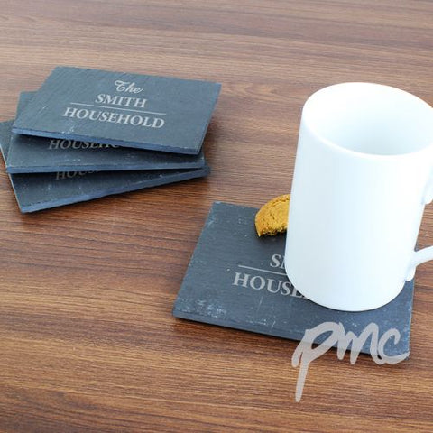 Personalised Family 4 Pack of Slate Coasters