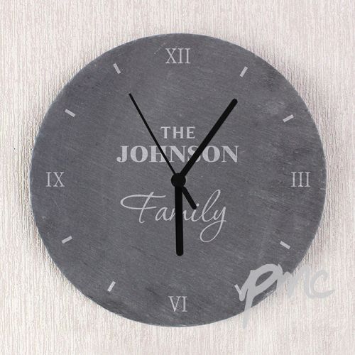 Personalised Family Slate Clock