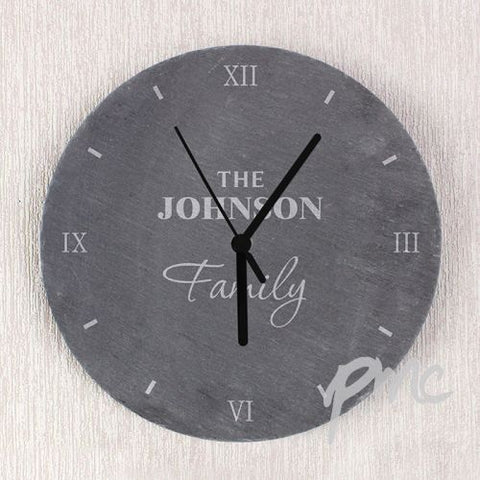 Personalised Family Slate Clock