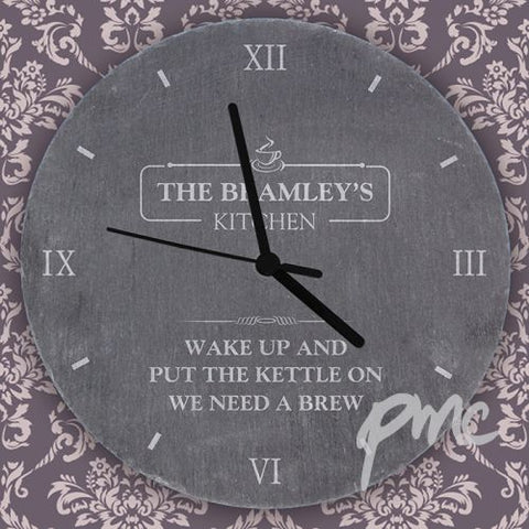Personalised Kitchen Slate Clock