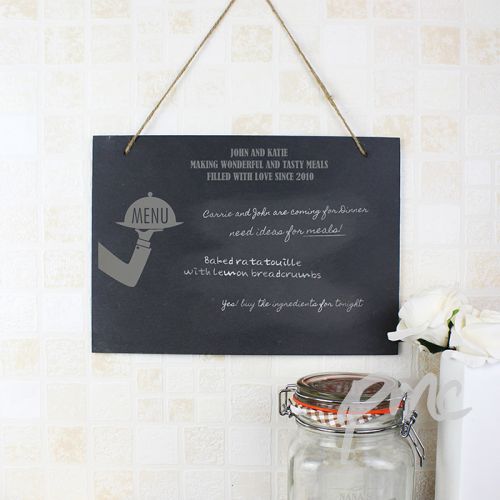 Personalised Waiter Hanging Slate Sign