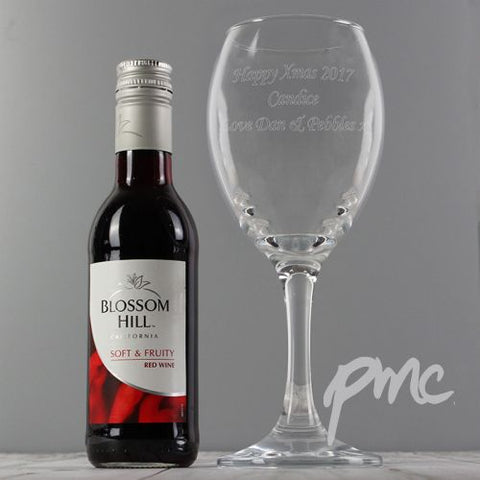 Personalised Red Wine & Wine Glass Set