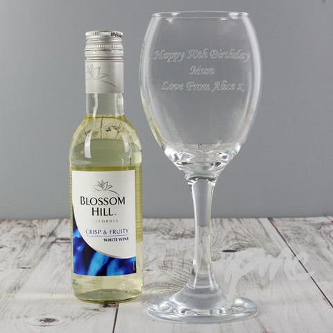 Personalised White Wine & Wine Glass Set