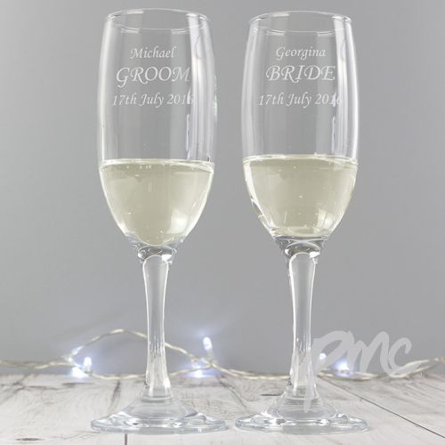 Personalised Celebration Pair of Flutes with Gift Box