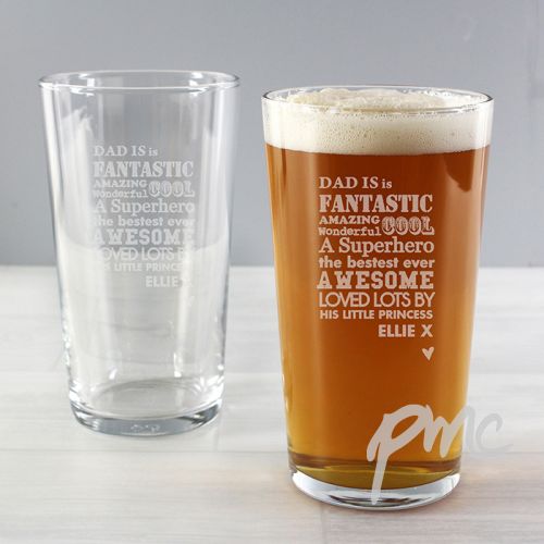 Personalised He is...Pint Glass