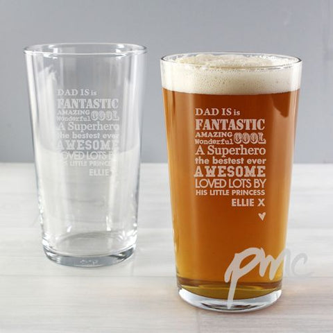 Personalised He is...Pint Glass