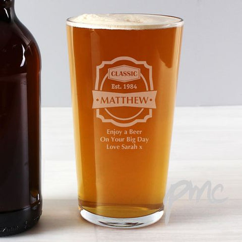 Personalised Classic Pint Glass