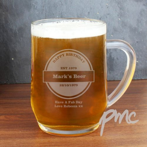 Personalised Established Beer Label Tankard
