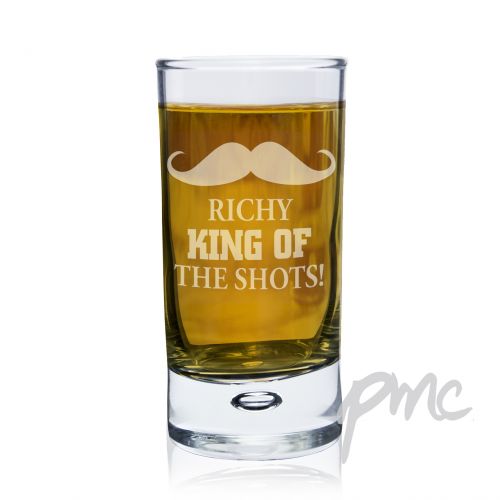 Personalised Moustache Bubble Shot Glass