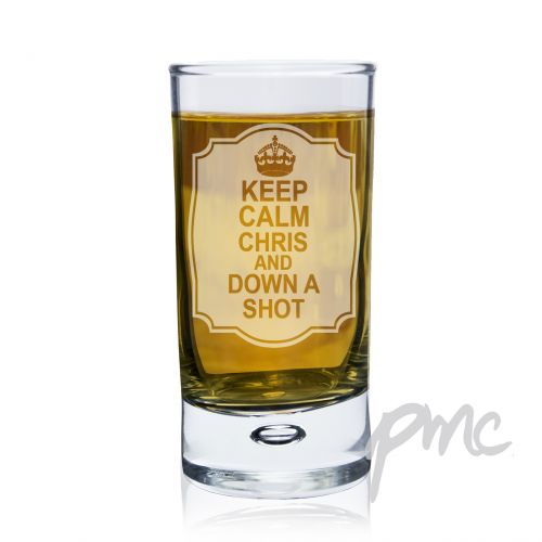 Personalised Keep Calm Bubble Shot Glass