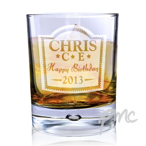 Personalised Brandy Design Tumbler Bubble Glass